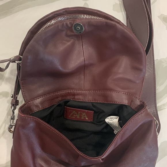 Zara premium burgundy leather bag - Picture 3 of 3